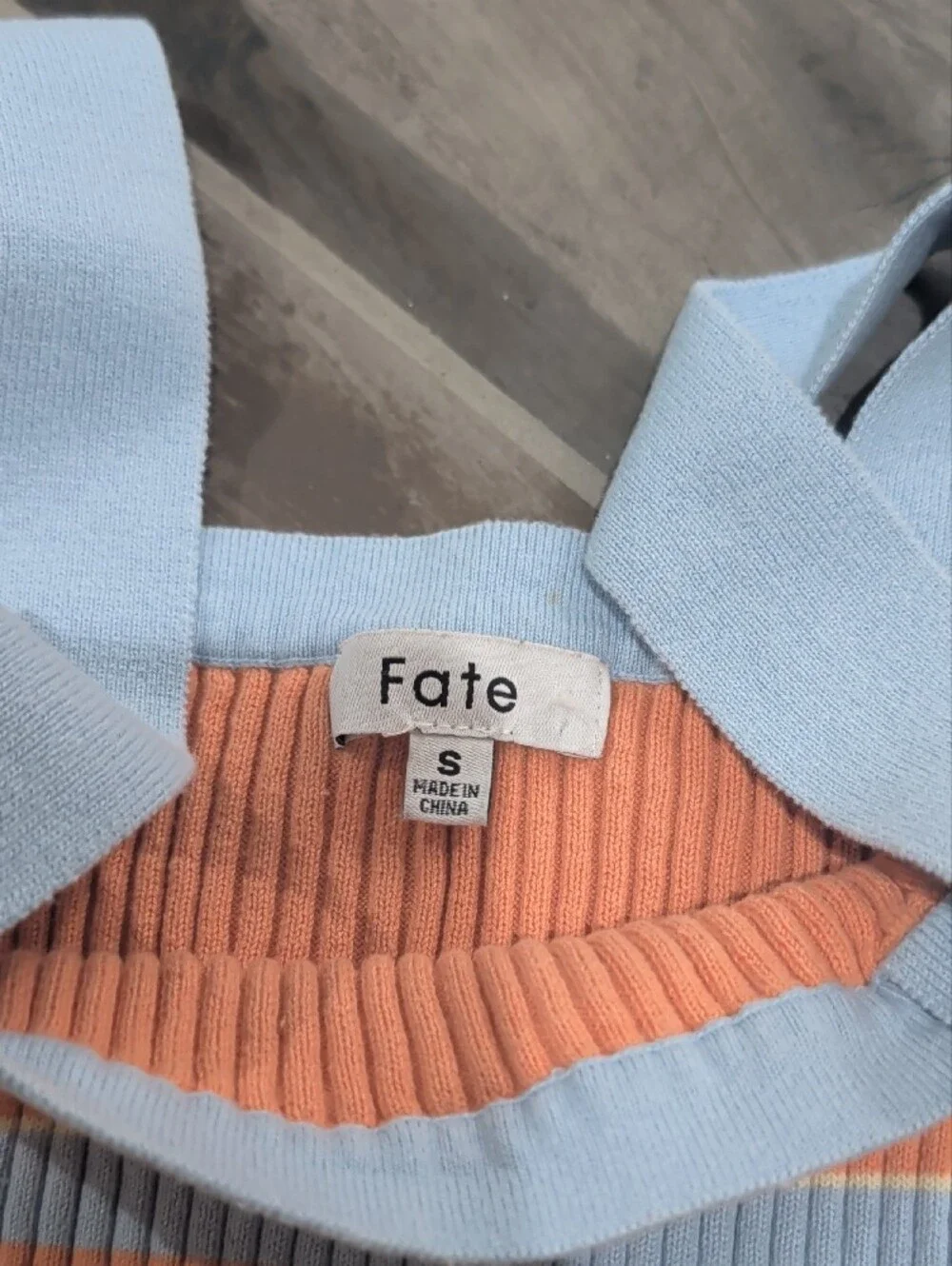 Fate Kids Ribbed Tank Top - Light Blue, Orange & Multicolor Stripes